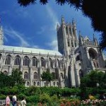 The National Cathedral in Washington, D.C. Although not a library, I used to enjoy reading in its gardens.